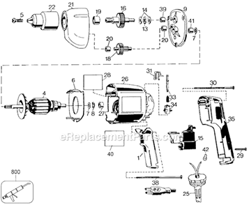 Page A Diagram and Parts List for 7191 Type 2 Black and Decker Electric Drill